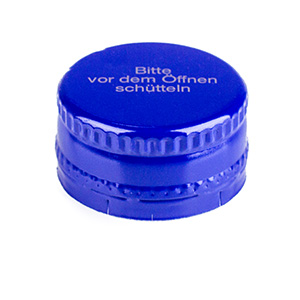 aluminium closure for disposable bottles and locking ring with vertical notches for reusable bottles. Suitable for sterilisation